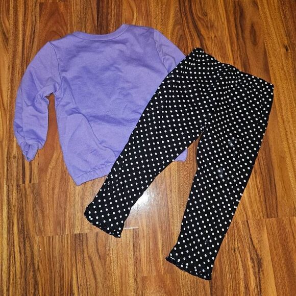 5 For $25 Baby Essentials Purple Ghost Sweatshirt and Polkadot Pants Baby 24M - Picture 4 of 4